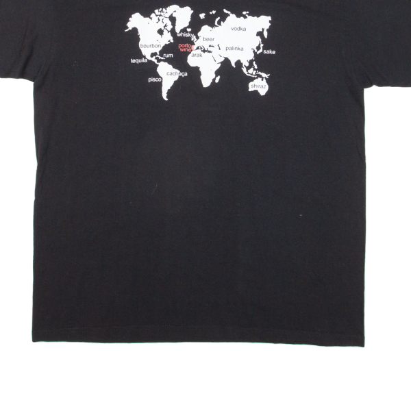 Alcohol Map Mens T-Shirt Black L For Discount