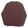 LACOSTE Mens Jumper Brown V-Neck Tight Knit S Cheap