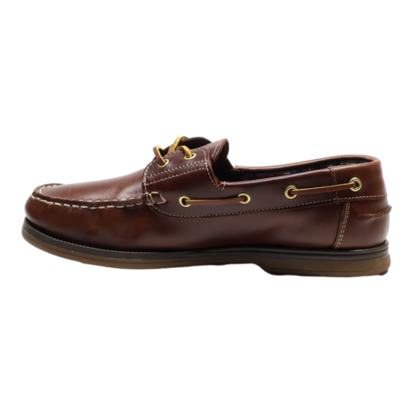 BIG TRAMP Boat Shoes Brown Leather Mens UK 7.5 Online Sale