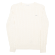 LACOSTE Womens Jumper White Cable Knit XS Fashion