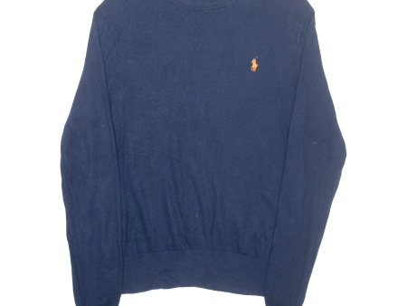 POLO RALPH LAUREN Mens Jumper Blue Tight Knit S Sale