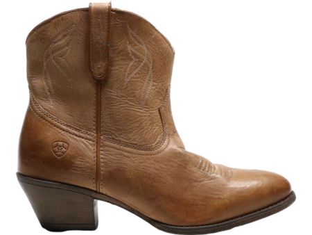 ARIAT Ankle Cowboy Boots Beige Leather Womens UK 6.5 Sale