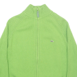 LACOSTE Womens Jumper Green Tight Knit XS on Sale