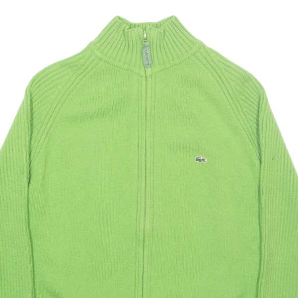 LACOSTE Womens Jumper Green Tight Knit XS on Sale