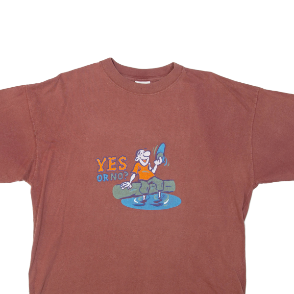 YES OR NO Fish Mens T-Shirt Maroon L For Cheap