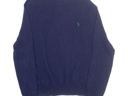 POLO RALPH LAUREN Womens Jumper Blue Tight Knit Wool M Online