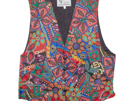 VINCI Mens Blazer Waistcoat Red Floral M Online now