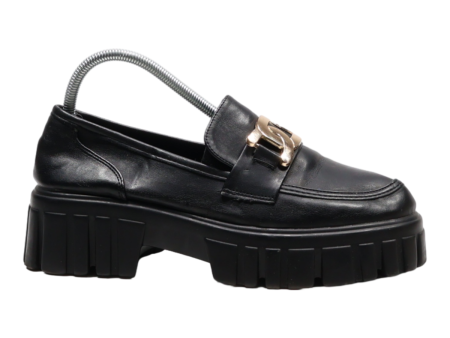 AZALEA WANG Loafers Platform Shoes Black Synthetic Womens UK 8 Sale