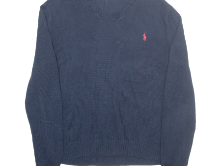 POLO RALPH LAUREN Mens Jumper Blue Tight Knit L For Sale