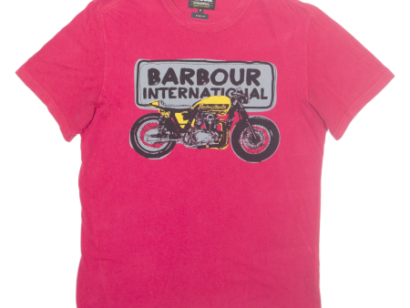 BARBOUR Slim Fit Motorbike Mens T-Shirt Red M For Sale