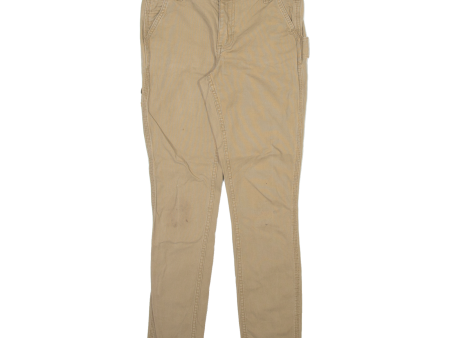 CARHARTT Carpenter Workwear Womens Trousers Beige Slim Tapered W28 L29 Online Sale