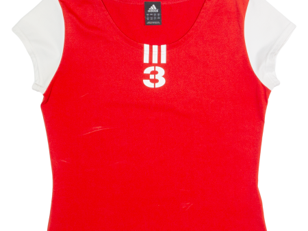 ADIDAS Womens T-Shirt Red UK 12 For Sale