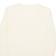 LACOSTE Womens Jumper White Cable Knit XS Fashion