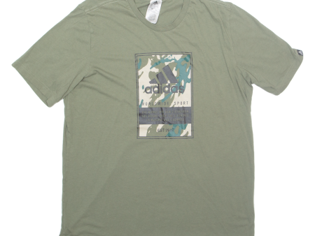 ADIDAS Mens T-Shirt Green L Online Sale