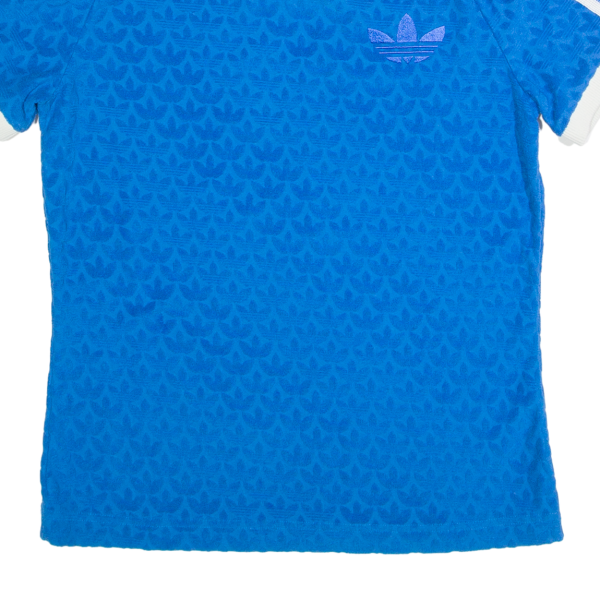 ADIDAS Womens T-Shirt Blue V-Neck UK 12 Discount