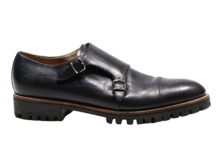 BALLY Monk Shoes Black Leather Mens UK 8.5 For Sale