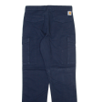 CARHARTT Cargo Mens Trousers Blue Relaxed Straight W31 L32 Online