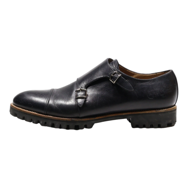 BALLY Monk Shoes Black Leather Mens UK 8.5 For Sale