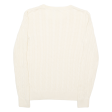 LACOSTE Womens Jumper White Cable Knit XS Fashion