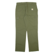 CARHARTT Carpenter Workwear Mens Trousers Green Relaxed Straight W34 L32 For Discount