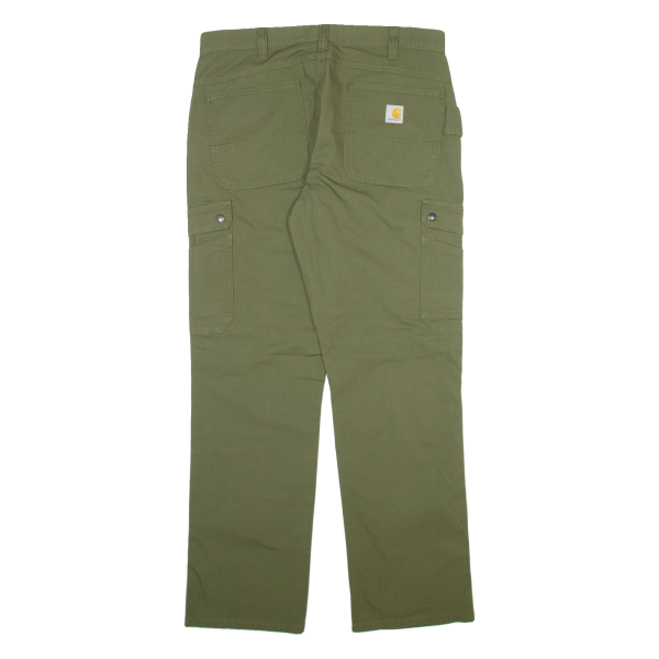 CARHARTT Carpenter Workwear Mens Trousers Green Relaxed Straight W34 L32 For Discount