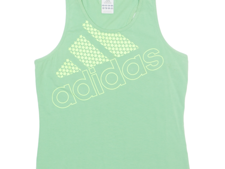 ADIDAS Girls Vest Green Sleeveless 14Y For Discount