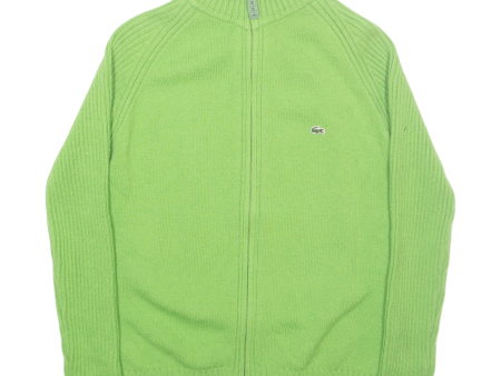 LACOSTE Womens Jumper Green Tight Knit XS on Sale