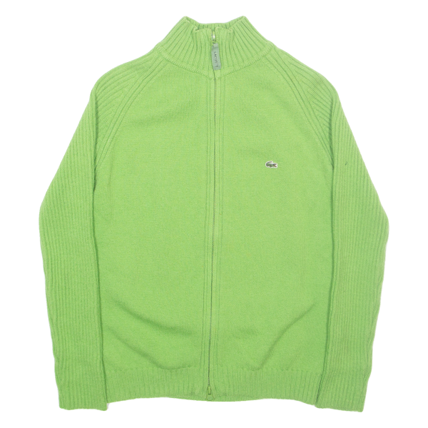 LACOSTE Womens Jumper Green Tight Knit XS on Sale