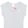 ADIDAS Drawstrings Womens T-Shirt Grey UK 8 Discount