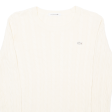 LACOSTE Womens Jumper White Cable Knit XS Fashion