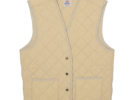 LEVI S Womens Quilted Gilet Beige 90s Diamond M Discount