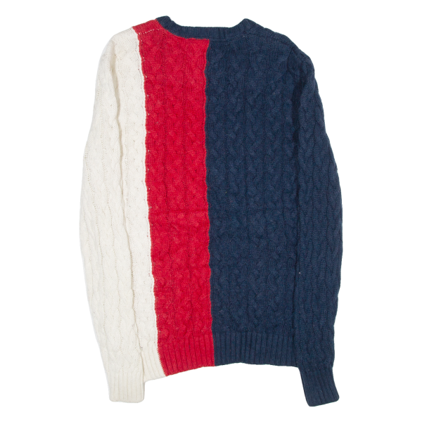 TOMMY HILFIGER Regular Fit Mens Heavy Knit Jumper Blue Cable Knit M Online now