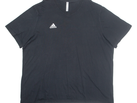 ADIDAS Womens T-Shirt Black V-Neck 3XL For Cheap