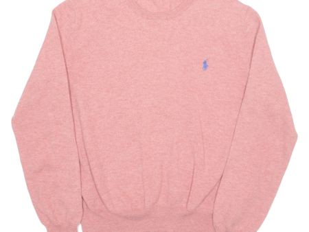 POLO RALPH LAUREN Mens Jumper Pink Tight Knit Wool XL Discount