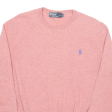 POLO RALPH LAUREN Mens Jumper Pink Tight Knit Wool XL Discount