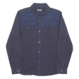 BARBOUR Overshirt Mens Plain Shirt Blue Long Sleeve M Supply