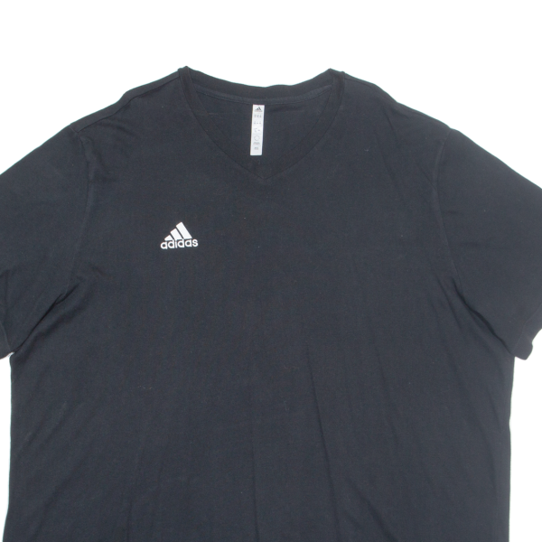 ADIDAS Womens T-Shirt Black V-Neck 3XL For Cheap