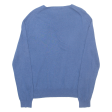 POLO RALPH LAUREN Mens Jumper Blue V-Neck Tight Knit XS Hot on Sale