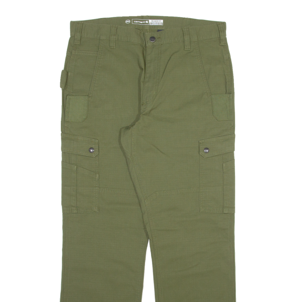 CARHARTT Carpenter Workwear Mens Trousers Green Relaxed Straight W34 L32 For Discount