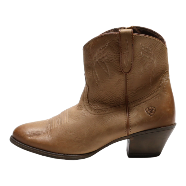 ARIAT Ankle Cowboy Boots Beige Leather Womens UK 6.5 Sale