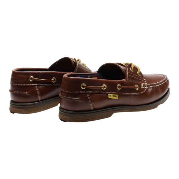 BIG TRAMP Boat Shoes Brown Leather Mens UK 7.5 Online Sale