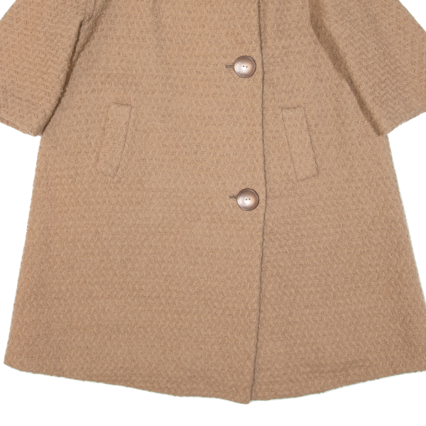 Short-Sleeve Womens Overcoat Coat Beige Knit M Fashion