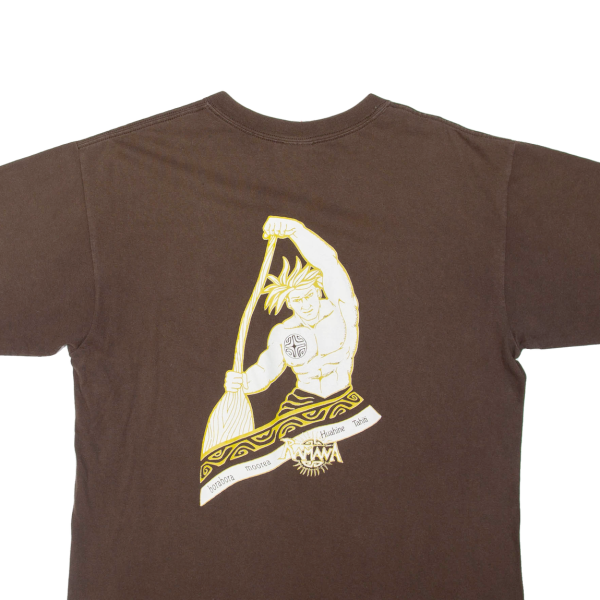 ANVIL Mens T-Shirt Brown L For Sale