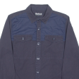 BARBOUR Overshirt Mens Plain Shirt Blue Long Sleeve M Supply