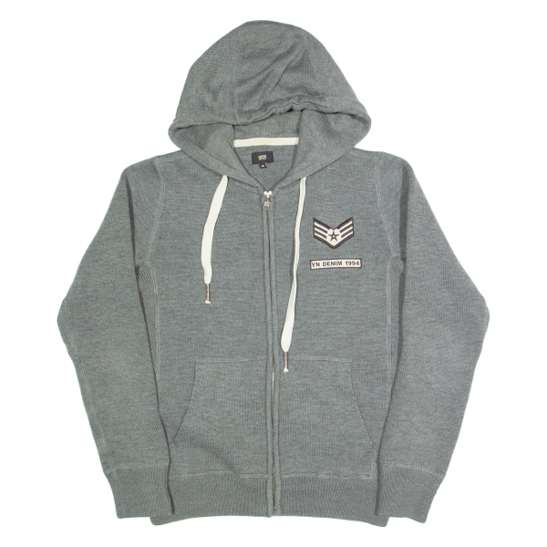 YES OR NO Mens Track Jacket Grey Knit Hooded M Supply