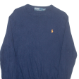 POLO RALPH LAUREN Mens Jumper Blue Tight Knit S Sale