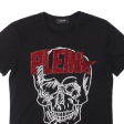 ALEX PLEIN Bejewelled Skull Womens Band T-Shirt Black M Discount