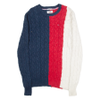 TOMMY HILFIGER Regular Fit Mens Heavy Knit Jumper Blue Cable Knit M Online now