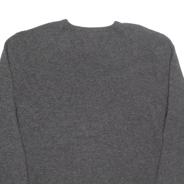 POLO RALPH LAUREN Mens Jumper Grey V-Neck Tight Knit Wool XL For Sale