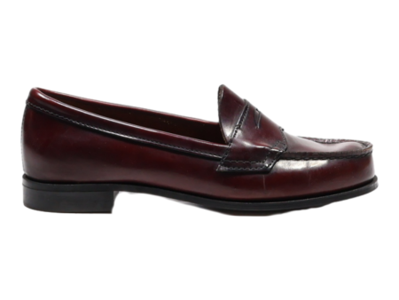 BASS Loafer Shoes Maroon Leather Womens UK 5.5 For Cheap